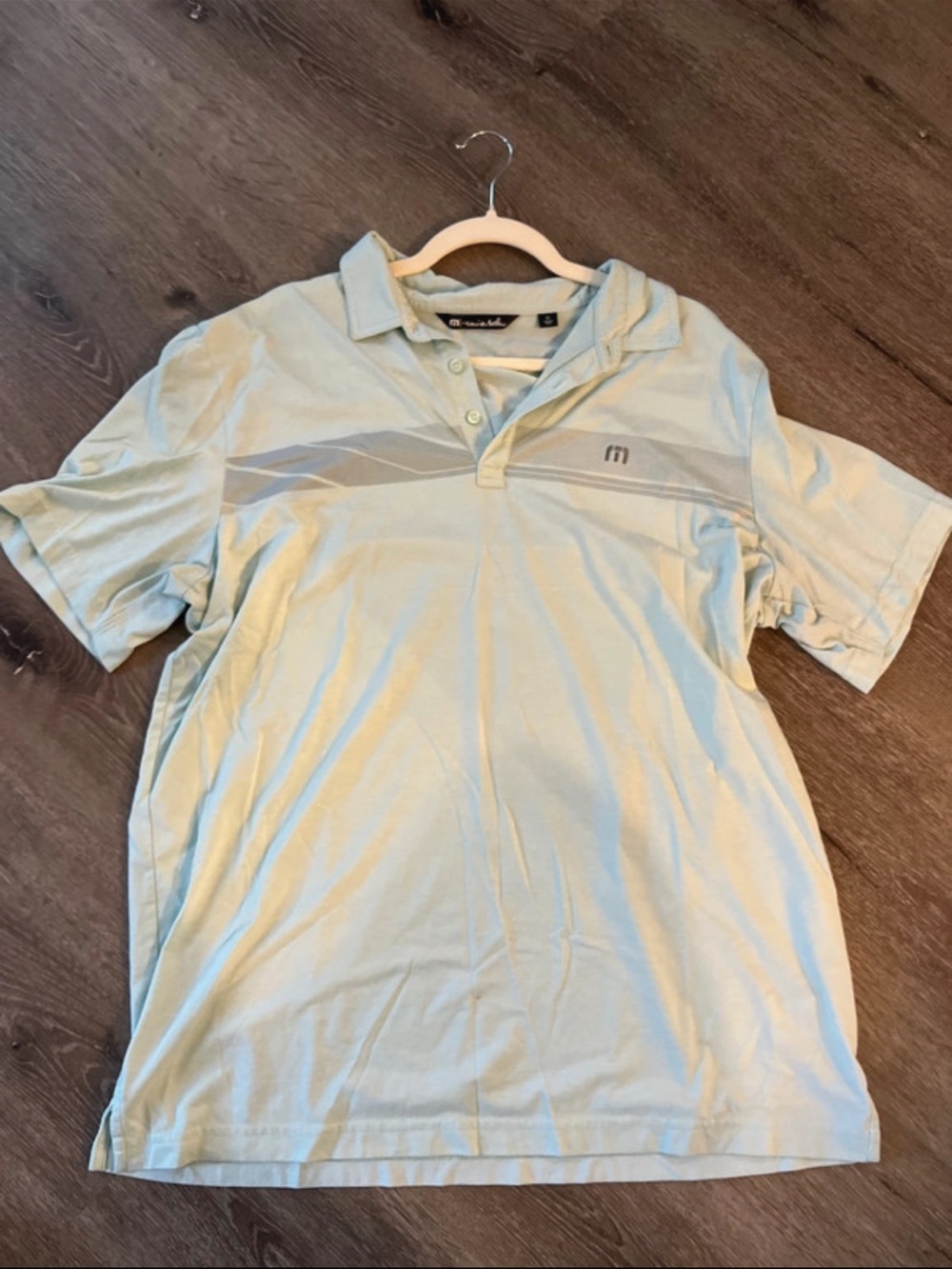 Travis Mathew Light Beige Polo with Subtle Stripe
